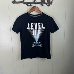 Black 'Level Up' Graphic Tee